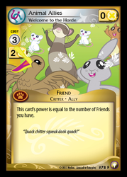 Size: 358x500 | Tagged: safe, enterplay, duck, ferret, mouse, rabbit, equestrian odysseys, g4, my little pony collectible card game, ccg