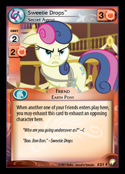Size: 358x500 | Tagged: safe, enterplay, bon bon, sweetie drops, equestrian odysseys, g4, my little pony collectible card game, ccg, floppy ears, secret agent sweetie drops