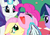 Size: 423x300 | Tagged: artist needed, safe, fluttershy, pinkie pie, rarity, twilight sparkle, pony, unicorn, g4, crying, female, floppy ears, flower, magic, mare, open mouth, picnic blanket