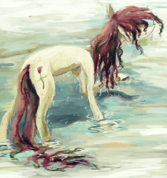 Size: 1280x1367 | Tagged: dead source, safe, artist:wisewatcher, roseluck, earth pony, pony, g4, female, mare, solo, water, wet, wet mane