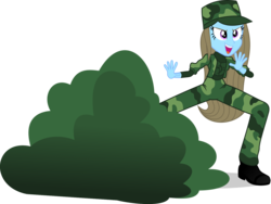 Size: 1459x1096 | Tagged: safe, artist:punzil504, beauty brass, equestria girls, g4, bush, camouflage, clothes swap, equestria girls-ified, female, simple background, solo, transparent background, vector