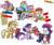 Size: 900x750 | Tagged: safe, artist:slitherpon, applejack, chancellor puddinghead, fluttershy, pinkie pie, rainbow dash, rarity, twilight sparkle, earth pony, pegasus, pony, unicorn, g4, applejack's hat, beret, canada, confederate flag, cowboy hat, dreamworks face, dutch, eh, eyes closed, female, flag, france, french, glasses, hat, implied lauren faust, in which pinkie pie forgets how to gravity, mane six, mare, mouth hold, netherlands, pinkie being pinkie, pinkie physics, simple background, sitting, text, transparent background, unicorn twilight, united kingdom, united states