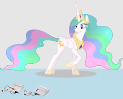 Size: 750x606 | Tagged: safe, artist:drpain, princess celestia, g4, female, nes 2, nintendo, nintendo entertainment system, snes 2, solo, super nintendo, video game