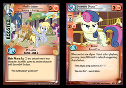 Size: 716x500 | Tagged: safe, enterplay, bon bon, derpy hooves, double diamond, night glider, sugar belle, sweetie drops, pegasus, pony, equestrian odysseys, g4, my little pony collectible card game, ccg, female, mare, muffin