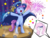 Size: 4000x3000 | Tagged: safe, artist:askbubblelee, princess celestia, star swirl, pony, unicorn, g4, alternate universe, eyes closed, fireworks, open mouth, race swap, role reversal, simple background, stage, stage light, starswirl the unbearded, transparent background, unicorn celestia, young celestia