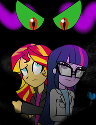 Size: 786x1017 | Tagged: safe, king sombra, sci-twi, sunset shimmer, twilight sparkle, equestria girls, g4