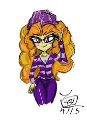 Size: 6071x8598 | Tagged: safe, artist:milkitalix, artist:sapphirevision421, adagio dazzle, equestria girls, g4, absurd resolution, female, hipster, solo