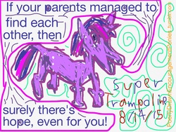Size: 2048x1536 | Tagged: safe, artist:super trampoline, twilight sparkle, poorly drawn encouragement ponies, g4, 1000 hours in ms paint, encouragement, encouraging, ms paint, not forever alone, parent, text, tumblr