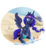 Size: 600x654 | Tagged: safe, artist:nekoi-echizen, princess luna, g4, beach, bikini, blushing, clothes, dive mask, female, goggles, sitting, solo, spread wings, swimming goggles, swimsuit, water