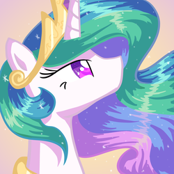 Size: 1000x1000 | Tagged: safe, artist:lortstreet54, princess celestia, pony, g4, bust, female, looking up, no mouth, portrait, profile, simple background, solo