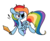 Size: 1280x1040 | Tagged: safe, artist:turtlefarminguy, rainbow dash, g4, backwards cutie mark, exclamation point, eyepatch, female, pirate dash, solo, sword, wooden sword