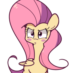 Size: 900x900 | Tagged: safe, artist:turtlefarminguy, fluttershy, g4, :t, angry, blushing, female, solo