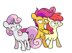 Size: 1280x959 | Tagged: safe, artist:turtlefarminguy, apple bloom, scootaloo, sweetie belle, g4, cutie mark crusaders