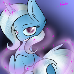 Size: 900x900 | Tagged: safe, artist:ashee, trixie, pony, unicorn, g4, female, magic, mare, smiling, solo