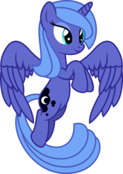 Size: 6120x8661 | Tagged: safe, artist:imageconstructor, princess luna, alicorn, pony, g4, absurd resolution, female, flying, lidded eyes, s1 luna, simple background, smiling, solo, spread wings, transparent background, vector