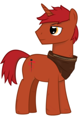 Size: 728x1097 | Tagged: safe, artist:capnaethy, oc, oc only, oc:redcap, fallout equestria, dirt, mud, neckerchief, solo