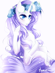 Size: 3000x3993 | Tagged: safe, artist:cristate, rarity, g4, female, flower in hair, high res, solo