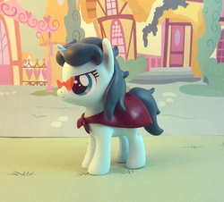 Size: 787x711 | Tagged: safe, artist:krowzivitch, oc, oc only, oc:aquaria lance, pony, unicorn, cape, clothes, cocky, craft, female, figure, figurine, filly, sculpture, solo, sunglasses