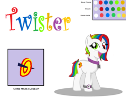 Size: 1944x1584 | Tagged: safe, artist:deltafairy, oc, oc only, oc:twister, earth pony, pony, female, heterochromia, multicolored hair, reference sheet, solo