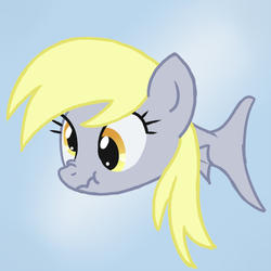 Size: 700x700 | Tagged: safe, artist:arrkhal, derpy hooves, fish, g4, derpfish, female, fishified, scrunchy face, solo, species swap, wat