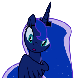 Size: 3000x2996 | Tagged: safe, artist:pilot231, princess luna, do princesses dream of magic sheep, g4, :o, cute, female, high res, looking at you, lunabetes, simple background, solo, stare, surprised, transparent background, vector