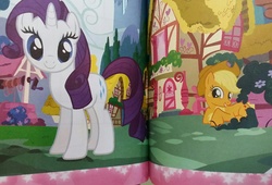 Size: 1895x1290 | Tagged: safe, applejack, rarity, g4, official, book, merchandise
