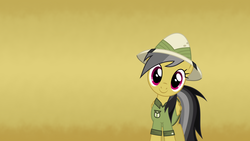 Size: 3000x1687 | Tagged: safe, artist:valadrem, edit, daring do, g4, adorable face, cute, daring dorable, looking at you, recolor, simple, vector, wallpaper