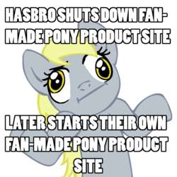 Size: 945x945 | Tagged: safe, derpy hooves, pegasus, pony, g4, :i, female, hasbro, image macro, mare, meme, op is a duck, op is trying to start shit, shrug, shrugpony, solo