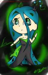 Size: 700x1089 | Tagged: safe, artist:blossom889, queen chrysalis, human, g4, chibi, female, humanized, solo