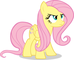 Size: 3299x2694 | Tagged: safe, artist:chir-miru, fluttershy, pegasus, pony, g4, angry, female, folded wings, frown, inkscape, mare, simple background, solo, standing, transparent background, vector, wings