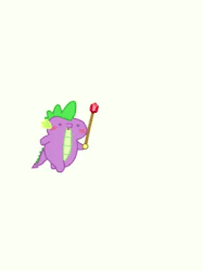 Size: 302x404 | Tagged: safe, artist:omegaozone, spike, dragon, g4, animated, death, explosion, faceplant, funny, male, pony parade, scepter, solo, this ended in death, this ended in explosions