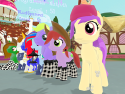 Size: 1280x960 | Tagged: safe, screencap, oc, oc only, oc:crab apple, oc:ellowee, legends of equestria, 3d, game