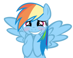 Size: 900x720 | Tagged: safe, artist:flutterbases, rainbow dash, g4, blushing, cute, dashabetes, female, grin, simple background, smiling, solo, spread wings, squee, svg, transparent background, vector