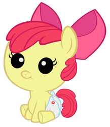 Size: 2712x3120 | Tagged: safe, artist:megarainbowdash2000, apple bloom, earth pony, pony, g4, baby, baby apple bloom, baby pony, diaper, female, filly, foal, high res, solo