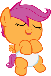 Size: 1079x1614 | Tagged: safe, artist:megarainbowdash2000, scootaloo, pony, g4, baby, baby pony, baby scootaloo, diaper, female, filly, foal, solo