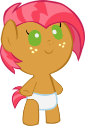 Size: 521x775 | Tagged: safe, artist:megarainbowdash2000, babs seed, g4, baby, diaper, female, filly, foal, simple background, solo, transparent background