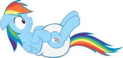 Size: 1486x709 | Tagged: safe, artist:megarainbowdash2000, rainbow dash, g4, diaper, female, non-baby in diaper, poofy diaper, solo