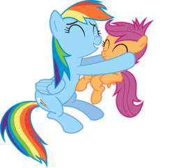 Size: 1979x1904 | Tagged: safe, artist:megarainbowdash2000, rainbow dash, scootaloo, g4, hug, scootalove