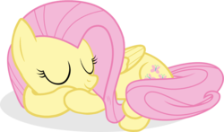 Size: 1814x1069 | Tagged: safe, artist:shutterflyeqd, fluttershy, pegasus, pony, g4, cute, eyes closed, female, folded wings, shyabetes, simple background, sleeping, solo, transparent background, vector, wings
