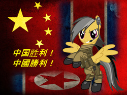 Size: 1012x758 | Tagged: safe, artist:schrodinger-excidium, daring do, g4, china, north korea