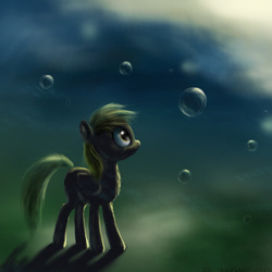 Size: 720x720 | Tagged: safe, artist:el-yeguero, derpy hooves, pegasus, pony, g4, bubble, female, mare, solo