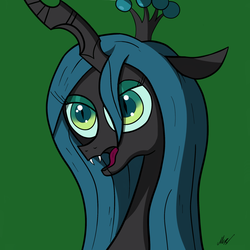 Size: 2000x2000 | Tagged: dead source, safe, artist:soveno, queen chrysalis, changeling, changeling queen, g4, female, high res, solo