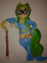 Size: 720x960 | Tagged: safe, artist:tayna1994, semi-anthro, lined paper, ponified, sly cooper, solo, traditional art