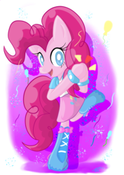 Size: 1240x1754 | Tagged: safe, artist:yukiko-snowflake, pinkie pie, earth pony, anthro, g4, arm hooves, clothes, cute, diabetes, equestria girls outfit, female, skirt, solo