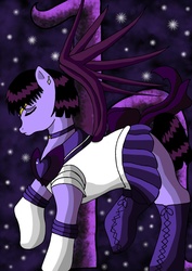 Size: 1024x1450 | Tagged: safe, artist:masqueradeofthenight, pony, ponified, sailor moon (series), sailor saturn, solo, tomoe hotaru