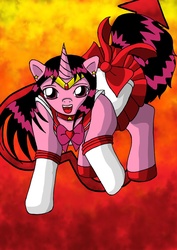 Size: 1024x1450 | Tagged: safe, artist:masqueradeofthenight, pony, hino rei, ponified, sailor mars, sailor moon (series), solo