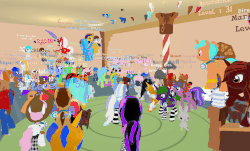 Size: 1217x737 | Tagged: safe, screencap, legends of equestria, g4, 3d, animated, dance party, game, party, sugarcube corner