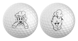 Size: 540x284 | Tagged: safe, artist:tsitra360, pinkie pie, g4, female, golf ball, monochrome, solo