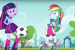 Size: 1024x685 | Tagged: safe, screencap, rainbow dash, twilight sparkle, equestria girls, g4, female, football