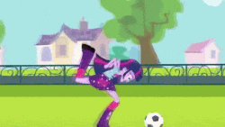Size: 480x270 | Tagged: safe, screencap, twilight sparkle, equestria girls, g4, my little pony equestria girls, animated, charlie brown, fail, female, football, peanuts